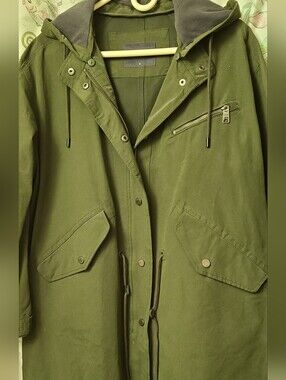 Olive Green Hooded Parka Jacket
